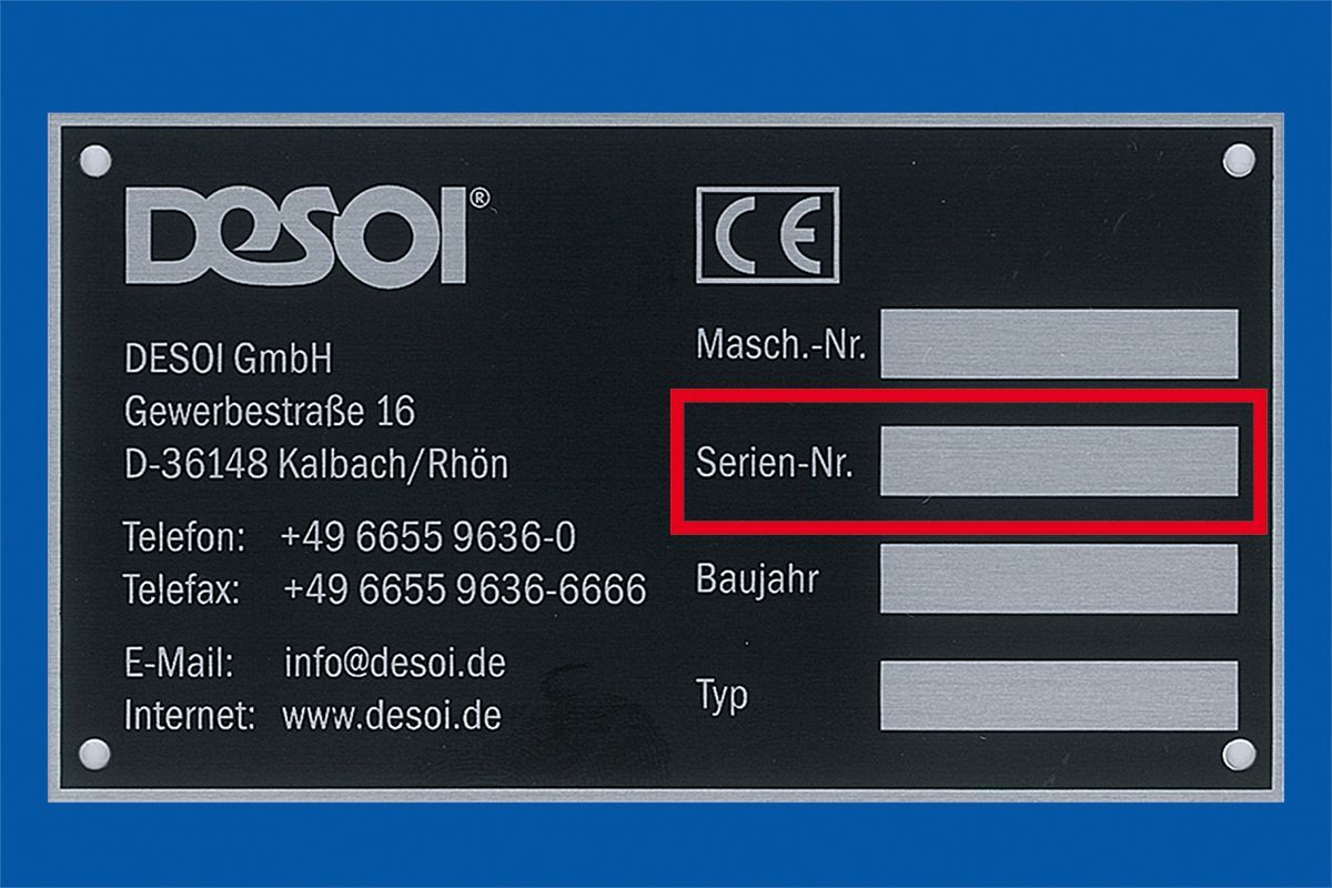 Typenschild-Injektionsgerät DESOI